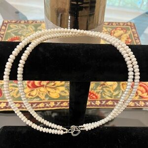 NWT, Freshwater Pearl necklace w/ Sterling Silver heart clasp